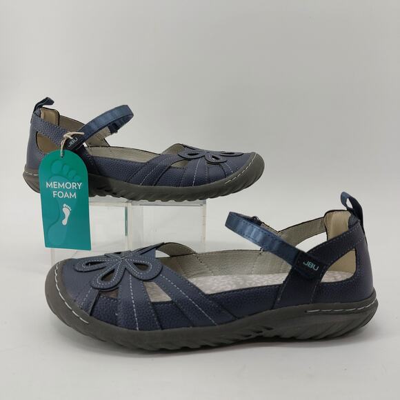 JBU Magnolia Navy Blue Mary Janes US 8M Flower Comfort - Picture 2 of 14